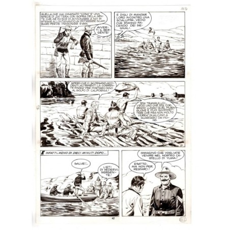 Tex - Fantasmi nel deserto - p.42 - Erio Nicolo' - Tavola Originale  - 1975