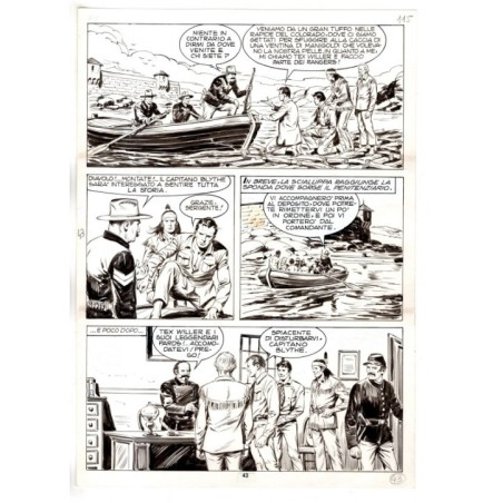 Tex - Fantasmi nel deserto - p.43 - Erio Nicolo' - Tavola Originale  - 1975