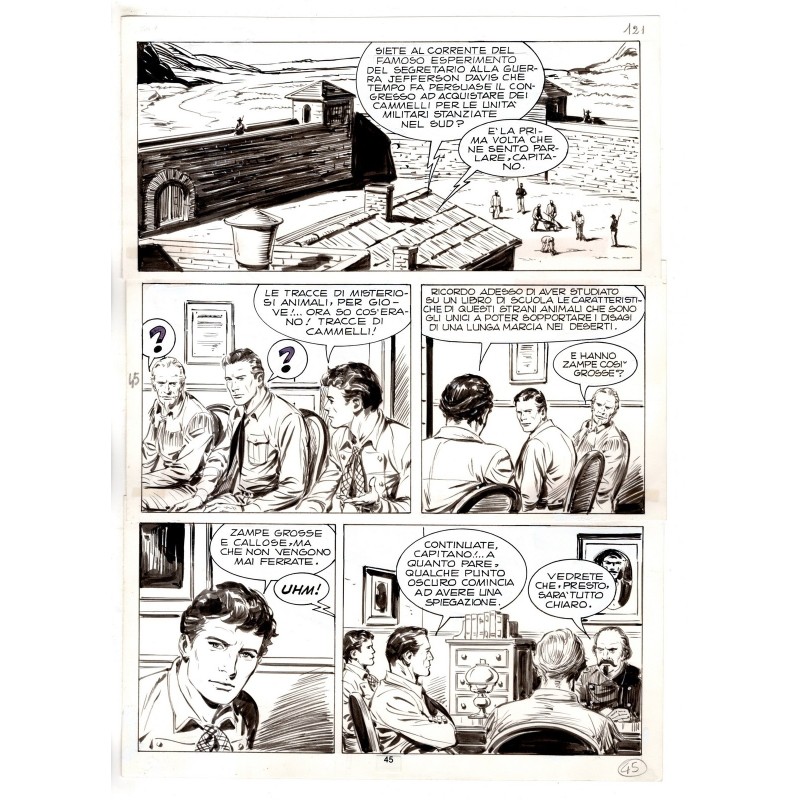 Tex - Fantasmi nel deserto - p.45 - Erio Nicolo' - Tavola Originale  - 1975