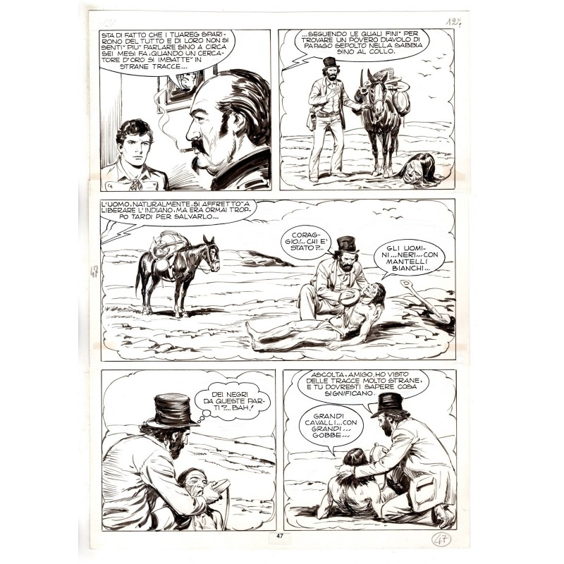 Tex - Fantasmi nel deserto - p.47 - Erio Nicolo' - Tavola Originale  - 1975