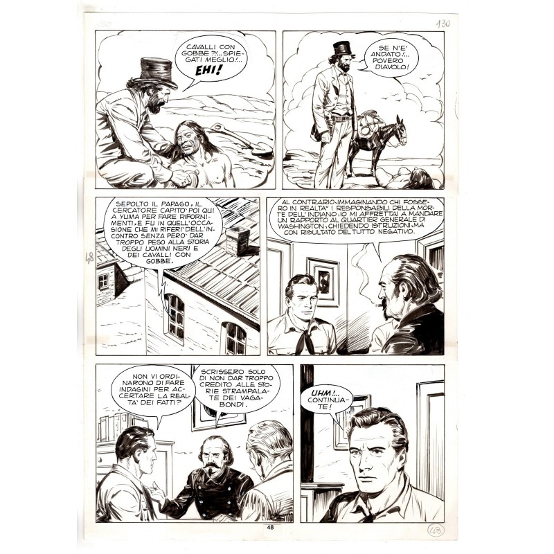 Tex - Fantasmi nel deserto - p.48 - Erio Nicolo' - Tavola Originale  - 1975