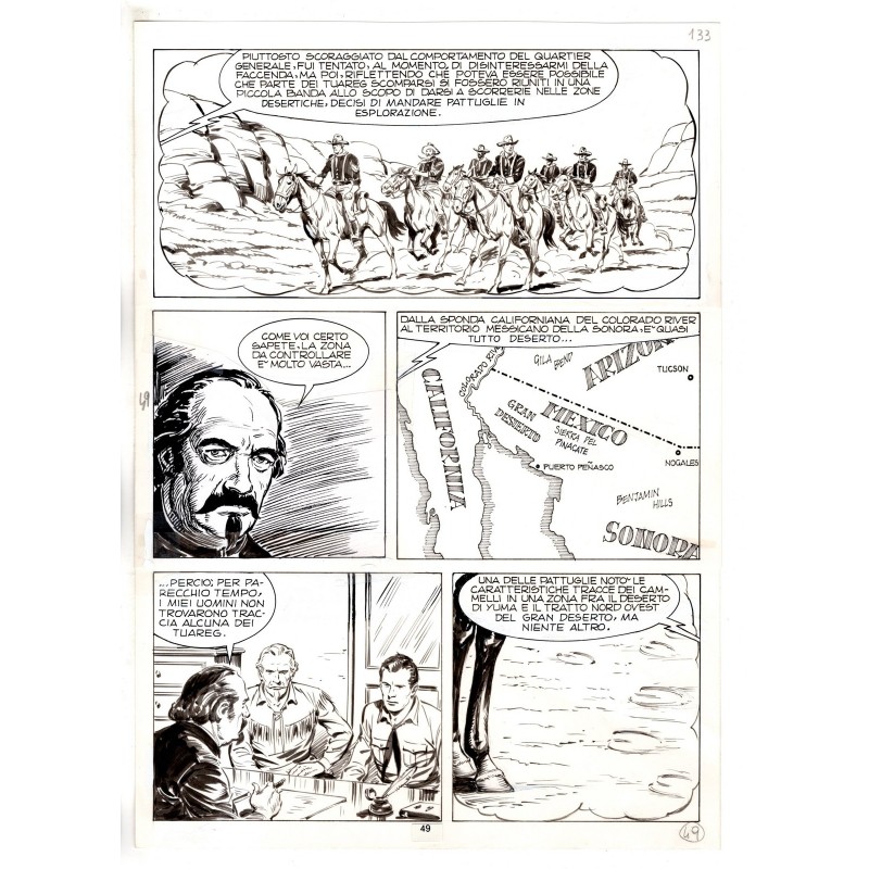 Tex - Fantasmi nel deserto - p.49 - Erio Nicolo' - Tavola Originale  - 1975