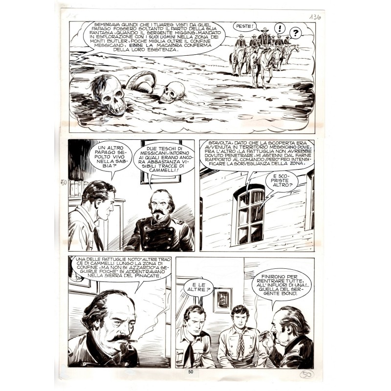 Tex - Fantasmi nel deserto - p.50 - Erio Nicolo' - Tavola Originale  - 1975