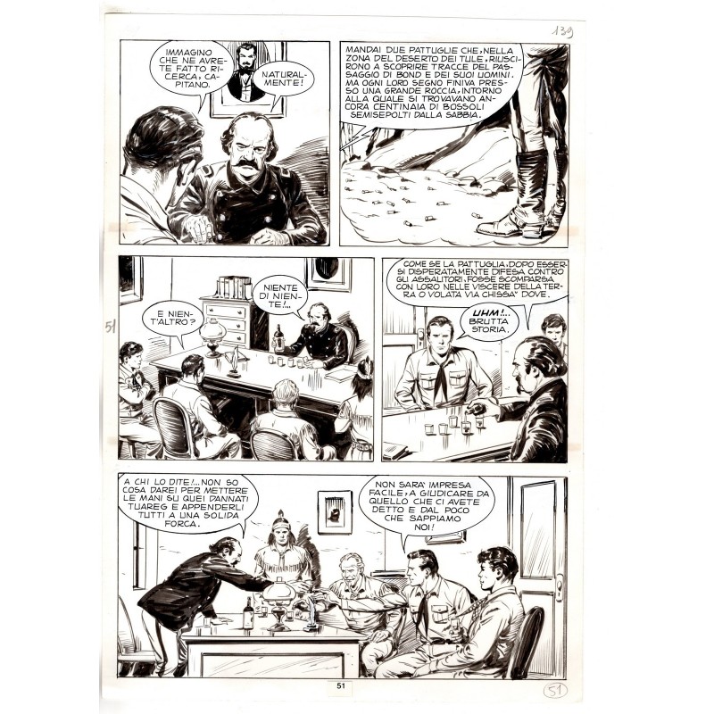 Tex - Fantasmi nel deserto - p.51 - Erio Nicolo' - Tavola Originale  - 1975