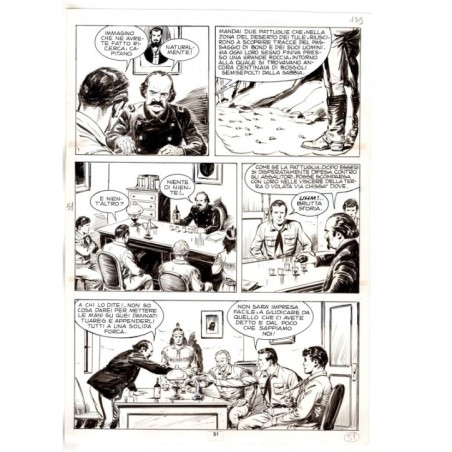 Tex - Fantasmi nel deserto - p.51 - Erio Nicolo' - Tavola Originale  - 1975