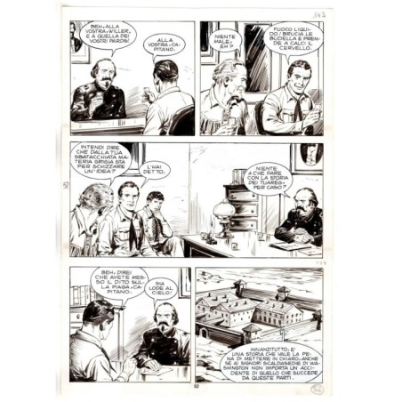 Tex - Fantasmi nel deserto - p.52 - Erio Nicolo' - Tavola Originale  - 1975
