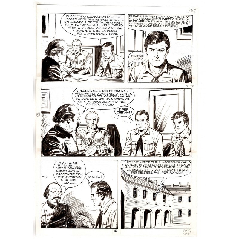 Tex - Fantasmi nel deserto - p.53 - Erio Nicolo' - Tavola Originale  - 1975