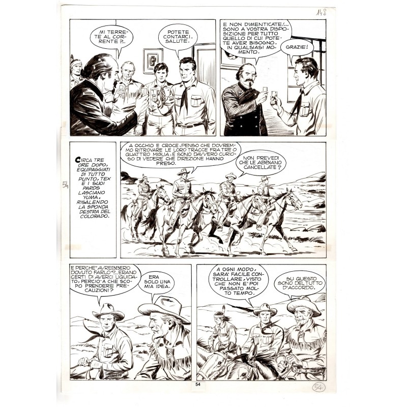 Tex - Fantasmi nel deserto - p.54 - Erio Nicolo' - Tavola Originale  - 1975