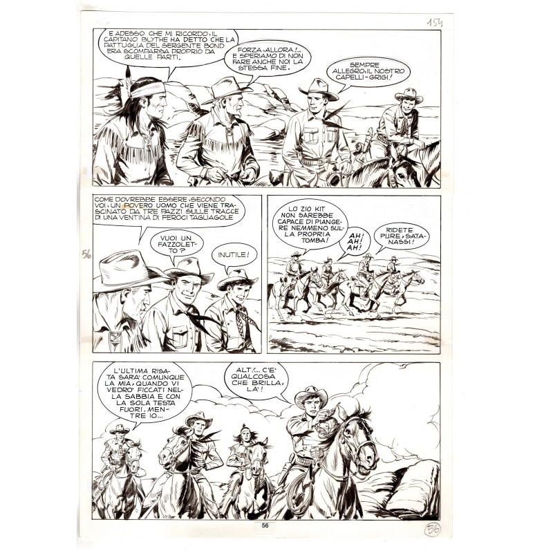 Tex - Fantasmi nel deserto - p.56 - Erio Nicolo' - Tavola Originale  - 1975