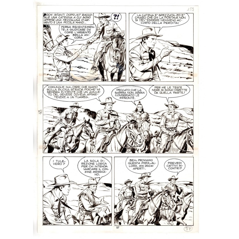 Tex - Fantasmi nel deserto - p.57 - Erio Nicolo' - Tavola Originale  - 1975