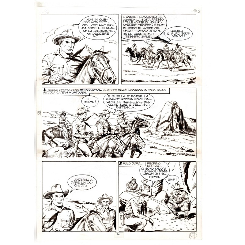 Tex - Fantasmi nel deserto - p.59 - Erio Nicolo' - Tavola Originale  - 1975