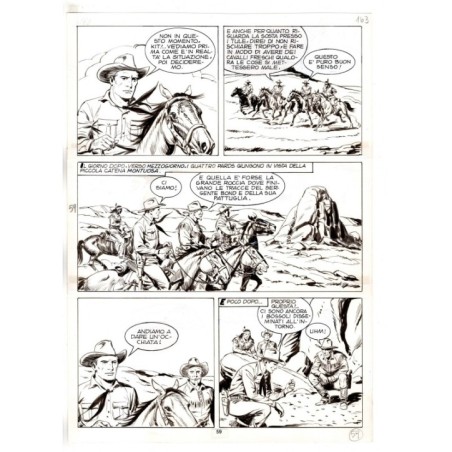 Tex - Fantasmi nel deserto - p.59 - Erio Nicolo' - Tavola Originale  - 1975