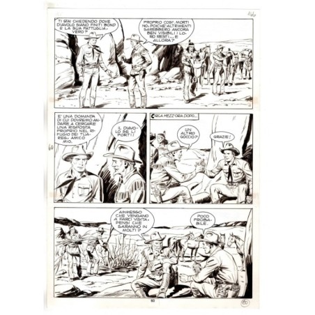 Tex - Fantasmi nel deserto - p.60 - Erio Nicolo' - Tavola Originale  - 1975