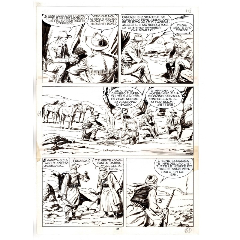 Tex - Fantasmi nel deserto - p.61 - Erio Nicolo' - Tavola Originale  - 1975