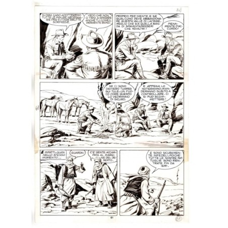Tex - Fantasmi nel deserto - p.61 - Erio Nicolo' - Tavola Originale  - 1975