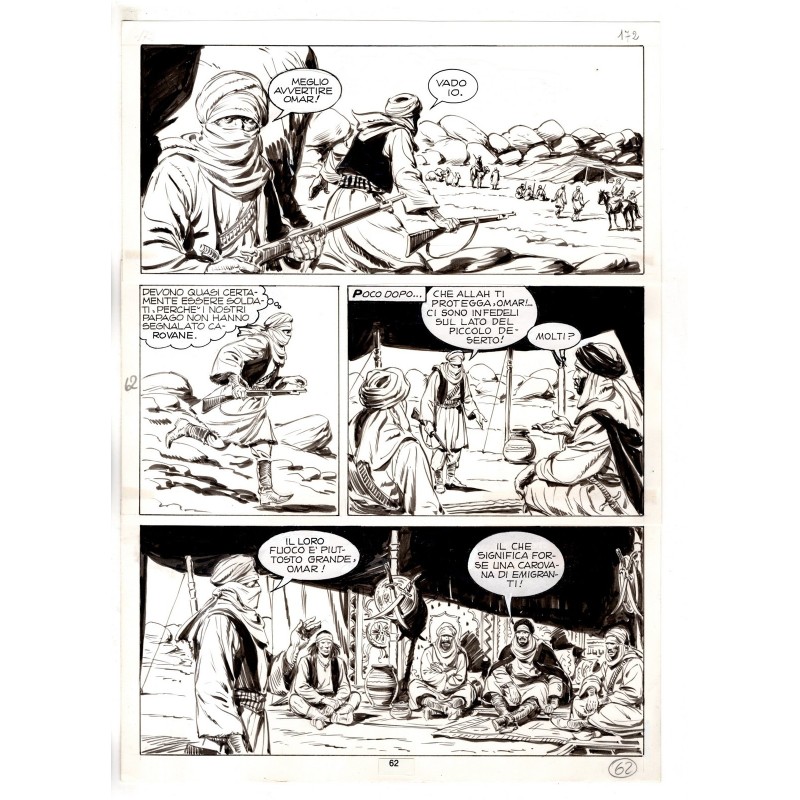 Tex - Fantasmi nel deserto - p.62 - Erio Nicolo' - Tavola Originale  - 1975