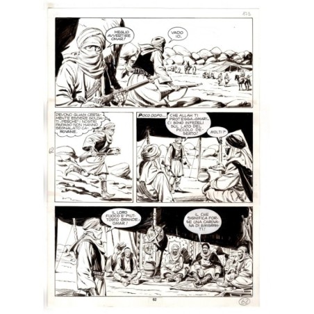 Tex - Fantasmi nel deserto - p.62 - Erio Nicolo' - Tavola Originale  - 1975