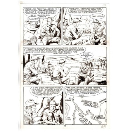 Tex - Fantasmi nel deserto - p.65 - Erio Nicolo' - Tavola Originale  - 1975