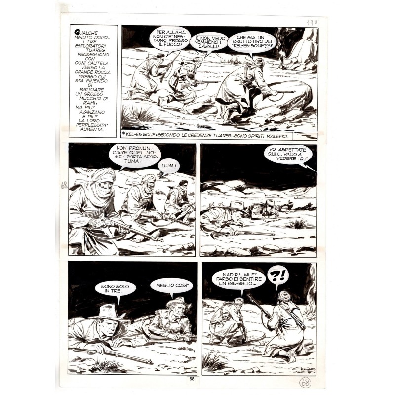 Tex - Fantasmi nel deserto - p.68 - Erio Nicolo' - Tavola Originale  - 1975