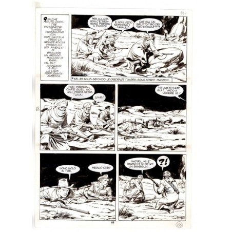Tex - Fantasmi nel deserto - p.68 - Erio Nicolo' - Tavola Originale  - 1975