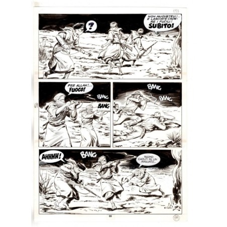 Tex - Fantasmi nel deserto - p.69 - Erio Nicolo' - Tavola Originale  - 1975