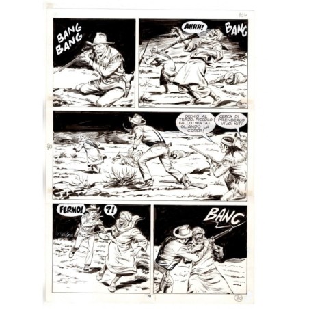 Tex - Fantasmi nel deserto - p.70 - Erio Nicolo' - Tavola Originale  - 1975