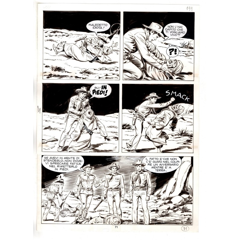 Tex - Fantasmi nel deserto - p.71 - Erio Nicolo' - Tavola Originale  - 1975