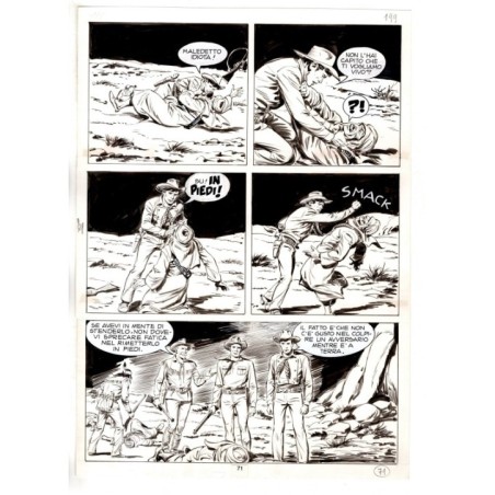 Tex - Fantasmi nel deserto - p.71 - Erio Nicolo' - Tavola Originale  - 1975