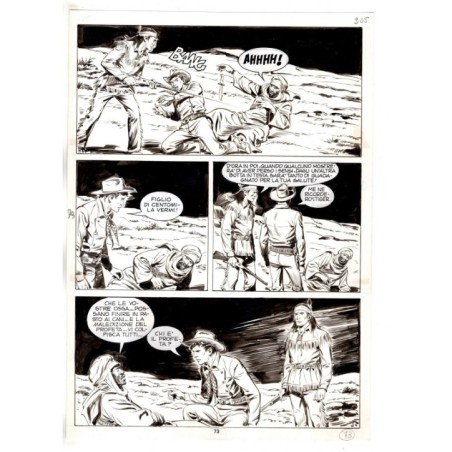 Tex - Fantasmi nel deserto - p.73 - Erio Nicolo' - Tavola Originale  - 1975