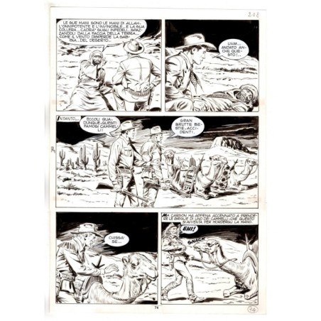 Tex - Fantasmi nel deserto - p.74 - Erio Nicolo' - Tavola Originale  - 1975