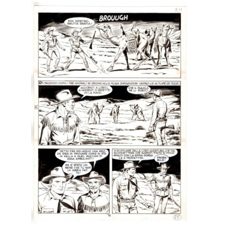 Tex - Fantasmi nel deserto - p.75 - Erio Nicolo' - Tavola Originale  - 1975