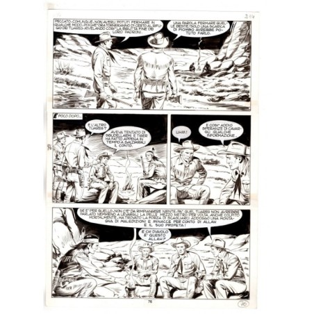 Tex - Fantasmi nel deserto - p.76 - Erio Nicolo' - Tavola Originale  - 1975