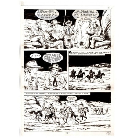 Tex - Fantasmi nel deserto - p.78 - Erio Nicolo' - Tavola Originale  - 1975