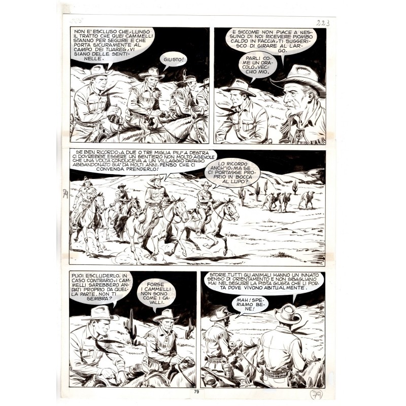 Tex - Fantasmi nel deserto - p.79 - Erio Nicolo' - Tavola Originale  - 1975