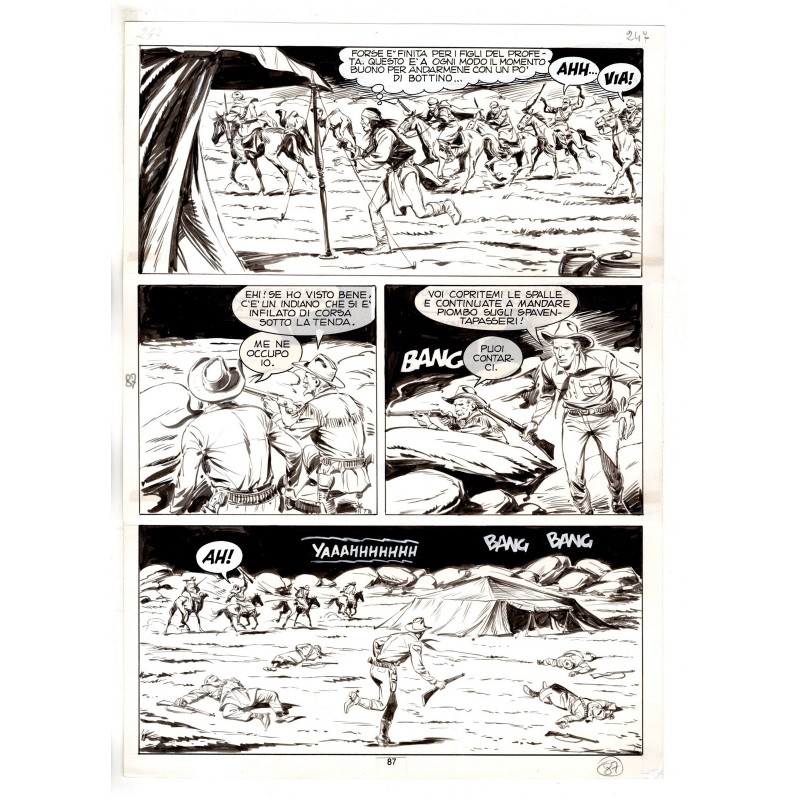 Tex - Fantasmi nel deserto - p.87 - Erio Nicolo' - Tavola Originale  - 1975