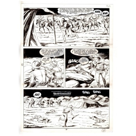 Tex - Fantasmi nel deserto - p.87 - Erio Nicolo' - Tavola Originale  - 1975