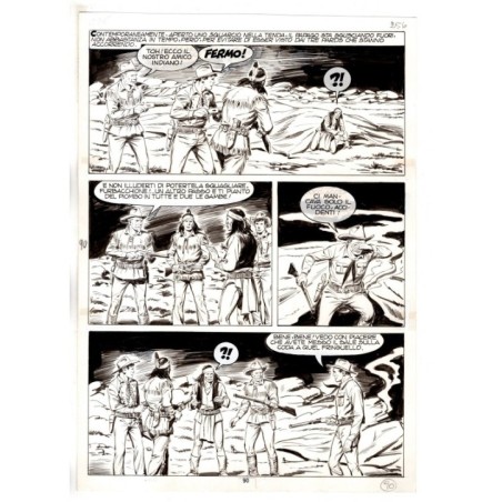 Tex - Fantasmi nel deserto - p.90 - Erio Nicolo' - Tavola Originale  - 1975