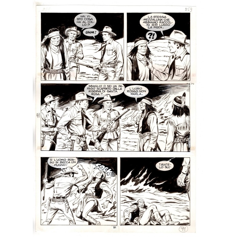 Tex - Fantasmi nel deserto - p.91 - Erio Nicolo' - Tavola Originale  - 1975