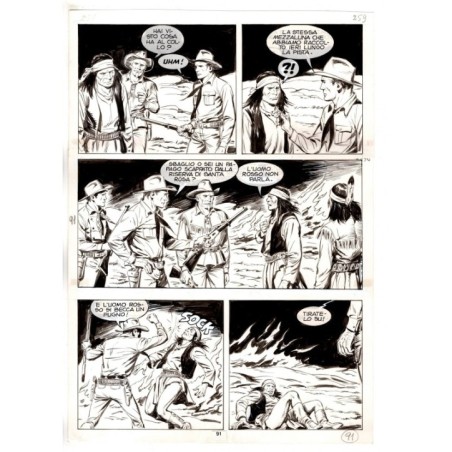 Tex - Fantasmi nel deserto - p.91 - Erio Nicolo' - Tavola Originale  - 1975