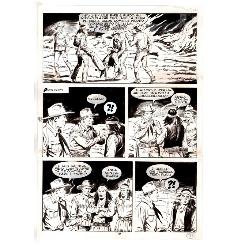 Tex - Fantasmi nel deserto - p.92 - Erio Nicolo' - Tavola Originale  - 1975