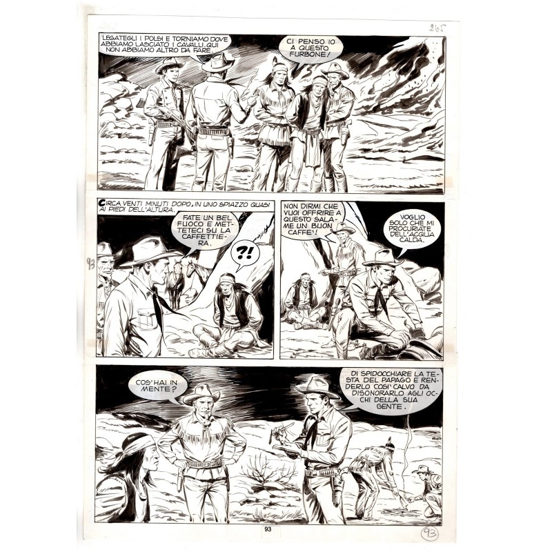 Tex - Fantasmi nel deserto - p.93 - Erio Nicolo' - Tavola Originale  - 1975