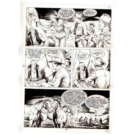 Tex - Fantasmi nel deserto - p.95 - Erio Nicolo' - Tavola Originale  - 1975