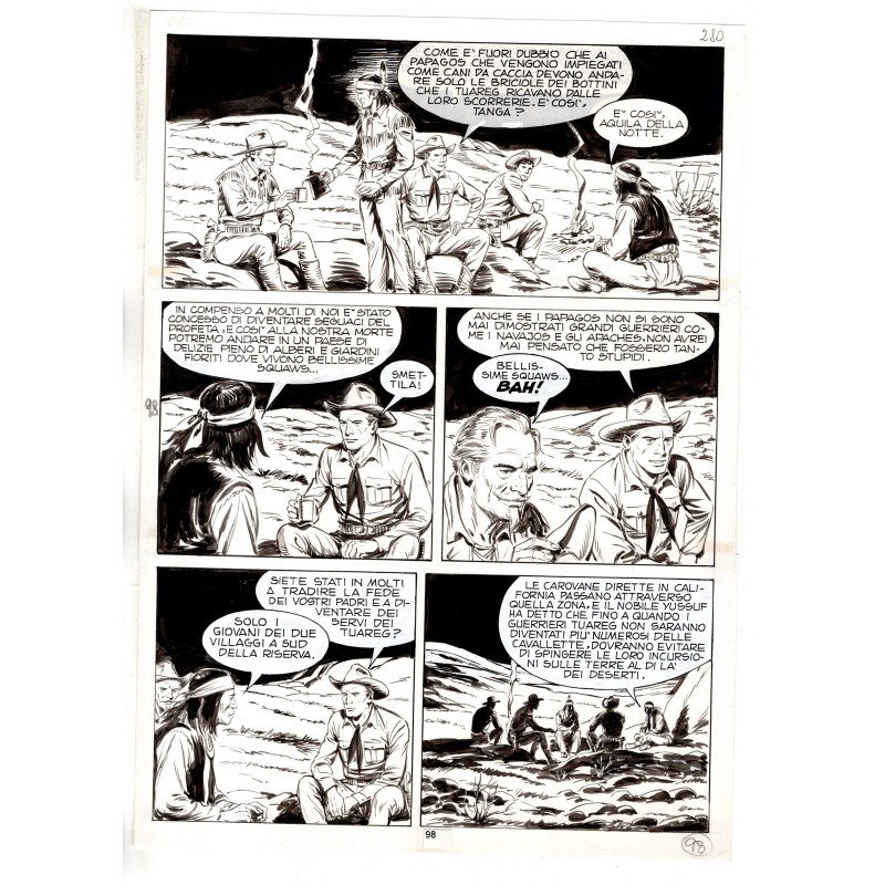 Tex - Fantasmi nel deserto - p.98 - Erio Nicolo' - Tavola Originale  - 1975