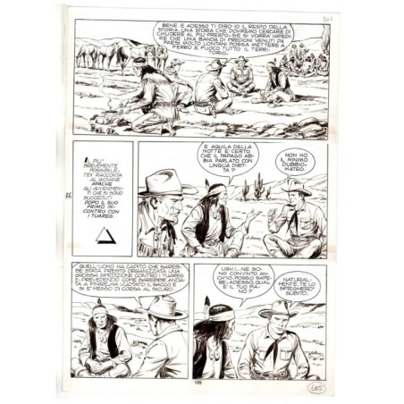Tex - Fantasmi nel deserto - p.105 - Erio Nicolo' - Tavola Originale  - 1975
