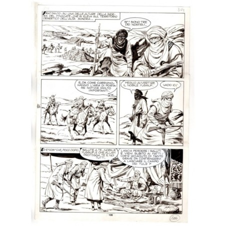 Tex - Fantasmi nel deserto - p.106 - Erio Nicolo' - Tavola Originale  - 1975