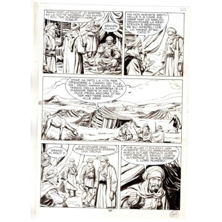 Tex - Fantasmi nel deserto - p.107 - Erio Nicolo' - Tavola Originale  - 1975