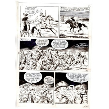 Tex - Fantasmi nel deserto - p.110 - Erio Nicolo' - Tavola Originale  - 1975