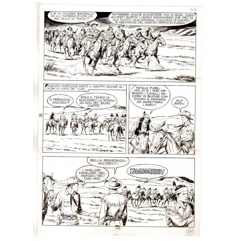 Tex - Fantasmi nel deserto - p.111 - Erio Nicolo' - Tavola Originale  - 1975