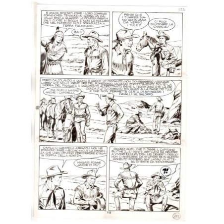 Tex - Fantasmi nel deserto - p.112 - Erio Nicolo' - Tavola Originale  - 1975