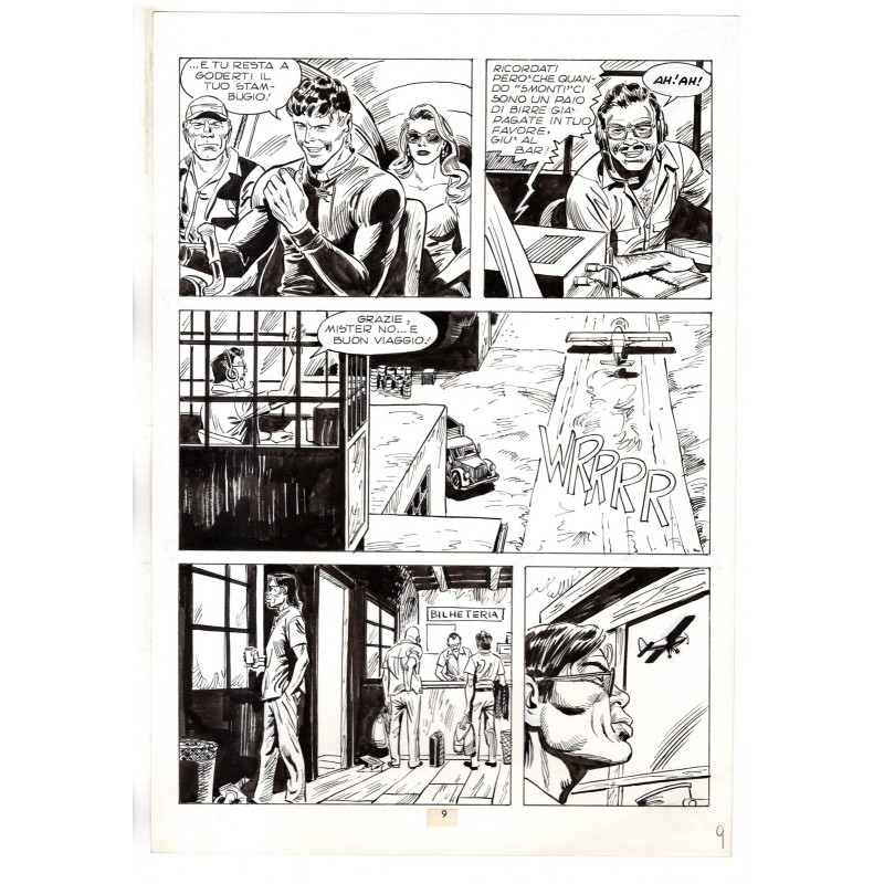 Mister No - Gli Spietati - p.9 - F.lli Di Vitto - Tavola Originale  - 1987